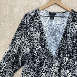 Lane‎ Bryant Stretch Jersey Dress Size 22/24 Casual Faux Wrap Animal Print